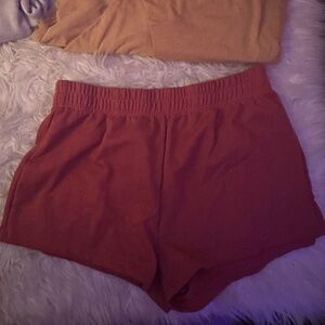 Women's Red Casual Shorts